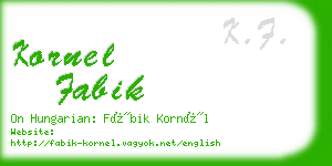 kornel fabik business card